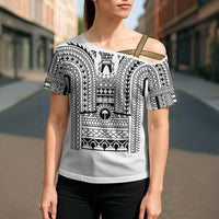 Philippines Igorot Tribal Art Tattoo White Cross Shoulder Shirt - Polynesian Pride