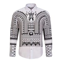 Philippines Igorot Tribal Art Tattoo White Long Sleeve Button Shirt - Polynesian Pride