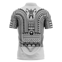 Philippines Igorot Tribal Art Tattoo White Zipper Polo Shirt - Polynesian Pride