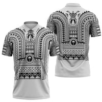 Philippines Igorot Tribal Art Tattoo White Zipper Polo Shirt - Polynesian Pride