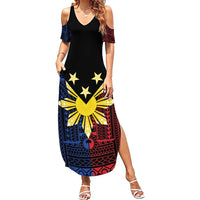 Philippines Sun Star Family Matching Summer Maxi Dress and Hawaiian Shirt Igorot Tribal Inspiration - Polynesian Pride