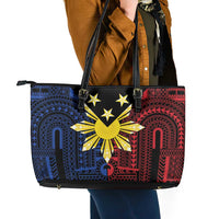 Philippines Sun Star Leather Tote Bag Igorot Tribal Inspiration - Polynesian Pride