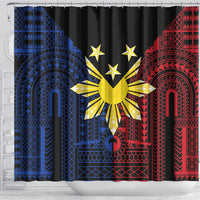 Philippines Sun Star Shower Curtain Igorot Tribal Inspiration - Polynesian Pride