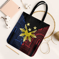 Philippines Sun Star Tote Bag Igorot Tribal Inspiration LT05 Black Strap One Size Black - Polynesian Pride