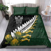 Rugby New Zealand And South Africa Bedding Set Silver Fern With Springboks LT05 - Polynesian Pride