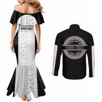 Personalized Fiji Obstacle Race 2023 Couples Matching Mermaid Dress and Long Sleeve Button Shirts Never Give Up LT05 - Polynesian Pride