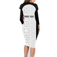 Personalized Fiji Obstacle Race 2023 Family Matching Long Sleeve Bodycon Dress and Hawaiian Shirt Never Give Up LT05 - Polynesian Pride