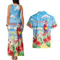 Hawaii Christmas Couples Matching Tank Maxi Dress and Hawaiian Shirt Funny Macaw Parrot Tropical Vibe LT05 - Polynesian Pride