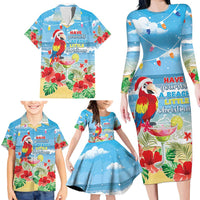 Hawaii Christmas Family Matching Long Sleeve Bodycon Dress and Hawaiian Shirt Funny Macaw Parrot Tropical Vibe LT05 - Polynesian Pride