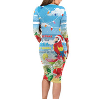 Hawaii Christmas Family Matching Long Sleeve Bodycon Dress and Hawaiian Shirt Funny Macaw Parrot Tropical Vibe LT05 - Polynesian Pride