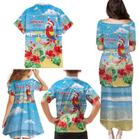 Hawaii Christmas Family Matching Puletasi and Hawaiian Shirt Funny Macaw Parrot Tropical Vibe LT05 - Polynesian Pride