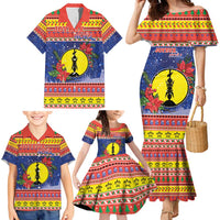 New Caledonia Christmas Family Matching Mermaid Dress and Hawaiian Shirt Kanaky Poinsettia Joyeux Noel LT05 - Polynesian Pride