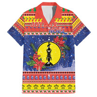 New Caledonia Christmas Family Matching Off Shoulder Maxi Dress and Hawaiian Shirt Kanaky Poinsettia Joyeux Noel LT05 Dad's Shirt - Short Sleeve Red - Polynesian Pride