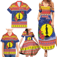 New Caledonia Christmas Family Matching Summer Maxi Dress and Hawaiian Shirt Kanaky Poinsettia Joyeux Noel LT05 - Polynesian Pride