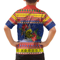 New Caledonia Christmas Family Matching Tank Maxi Dress and Hawaiian Shirt Kanaky Poinsettia Joyeux Noel LT05 - Polynesian Pride
