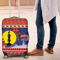 New Caledonia Christmas Luggage Cover Kanaky Poinsettia Joyeux Noel