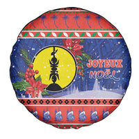 New Caledonia Christmas Spare Tire Cover Kanaky Poinsettia Joyeux Noel