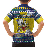 Niue The Rock Christmas Family Matching Puletasi and Hawaiian Shirt Niuean Crab Monuina E Kilisimasi LT05 - Polynesian Pride