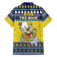 Niue The Rock Christmas Family Matching Short Sleeve Bodycon Dress and Hawaiian Shirt Niuean Crab Monuina E Kilisimasi LT05 - Polynesian Pride