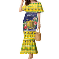 Tokelau Christmas Family Matching Mermaid Dress and Hawaiian Shirt Tokelauan Badge Manuia Te Kilihimahi