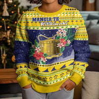 Tokelau Christmas Kid Ugly Christmas Sweater Tokelauan Badge Manuia Te Kilihimahi LT05 - Polynesian Pride