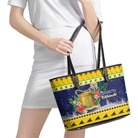 Tokelau Christmas Leather Tote Bag Tokelauan Badge Manuia Te Kilihimahi LT05 - Polynesian Pride