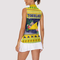 Tokelau Christmas Women Sleeveless Polo Shirt Tokelauan Badge Manuia Te Kilihimahi