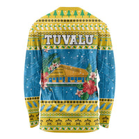 Tuvalu Christmas Long Sleeve Shirt Coat Of Arms Manuia Te Kilisimasi LT05 - Polynesian Pride