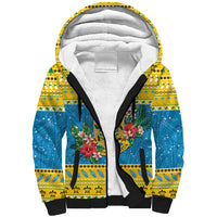Tuvalu Christmas Sherpa Hoodie Coat Of Arms Manuia Te Kilisimasi LT05 Unisex Yellow - Polynesian Pride