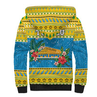 Tuvalu Christmas Sherpa Hoodie Coat Of Arms Manuia Te Kilisimasi LT05 - Polynesian Pride