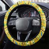 Tuvalu Christmas Steering Wheel Cover Coat Of Arms Manuia Te Kilisimasi LT05 - Polynesian Pride