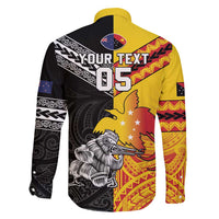 New Zealand And Papua New Guinea Rugby Custom Family Matching Off Shoulder Maxi Dress and Hawaiian Shirt Maori Kiwi With Bird of Paradise