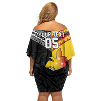 New Zealand And Papua New Guinea Rugby Custom Off Shoulder Short Dress Maori Kiwi With Bird of Paradise