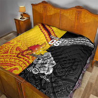 New Zealand And Papua New Guinea Rugby Custom Quilt Maori Kiwi With Bird of Paradise