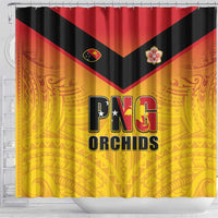 Papua New Guinea Rugby Shower Curtain Go Orchids Pacific Champions