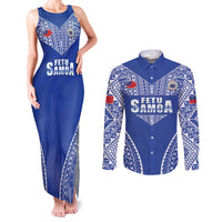 Fetu Samoa Rugby Custom Couples Matching Tank Maxi Dress and Long Sleeve Button Shirt Go Champions