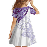 Purple Polynesian Tribal Turtle Floral Pattern Family Matching Off Shoulder Maxi Dress and Hawaiian Shirt LT05 - Polynesian Pride