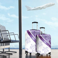 Purple Polynesian Tribal Turtle Floral Pattern Luggage Cover