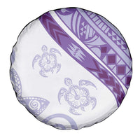 Purple Polynesian Tribal Turtle Floral Pattern Spare Tire Cover