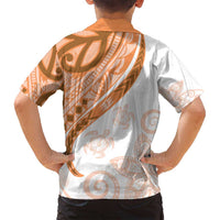 Orange Polynesian Tribal Turtle Floral Pattern Family Matching Tank Maxi Dress and Hawaiian Shirt LT05 - Polynesian Pride