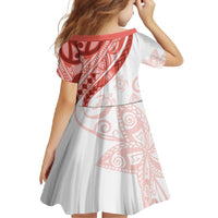 Coral Red Polynesian Tribal Turtle Floral Pattern Family Matching Tank Maxi Dress and Hawaiian Shirt LT05 - Polynesian Pride