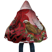 New Zealand Parrot Kaka Cloak Maori Koru With Pohutukawa Flowers - Polynesian Pride