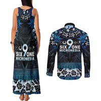 Micronesia FSM 691 Couples Matching Tank Maxi Dress and Long Sleeve Button Shirt Respect Culture LT05 - Polynesian Pride