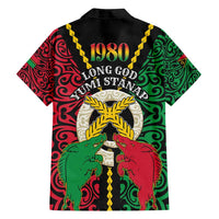 Vanuatu 45th Independence Day Family Matching Long Sleeve Bodycon Dress and Hawaiian Shirt Long God Yumi Stanap Wild Boar LT05