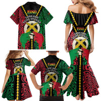 Vanuatu 45th Independence Day Family Matching Mermaid Dress and Hawaiian Shirt Long God Yumi Stanap Wild Boar LT05 - Polynesian Pride