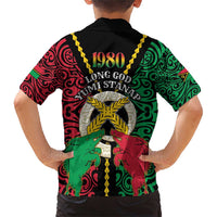 Vanuatu 45th Independence Day Family Matching Short Sleeve Bodycon Dress and Hawaiian Shirt Long God Yumi Stanap Wild Boar LT05 - Polynesian Pride