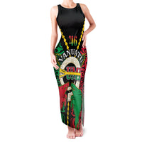Vanuatu 45th Independence Day Family Matching Tank Maxi Dress and Hawaiian Shirt Long God Yumi Stanap Wild Boar LT05 Mom's Dress Black - Polynesian Pride
