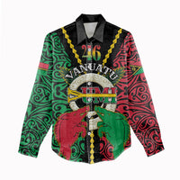 Vanuatu 45th Independence Day Women Casual Shirt Long God Yumi Stanap Wild Boar LT05 - Polynesian Pride
