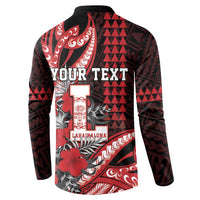 Personalized Hawaii Lahainaluna High School Button Sweatshirt Tribal Tattoo With Hibiscus Flowers LT05 - Polynesian Pride