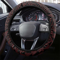 Hawaii Lahainaluna High School Steering Wheel Cover Tribal Tattoo With Hibiscus Flowers LT05 - Polynesian Pride